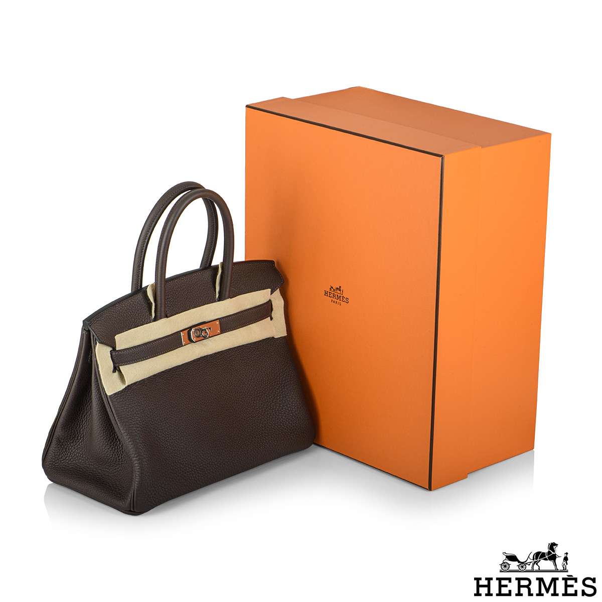 Hermès Birkin 30 Ebene/Gold Verso Togo Palladium Hardware PHW